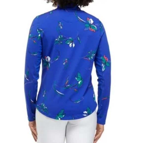 BRIGHT & BOLD PGA Tour Long Sleeve Floral 1/4 Zip Pullover NWTs - Picture 2 of 3